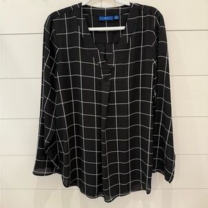 Black and White Grid Pattern Women's Top